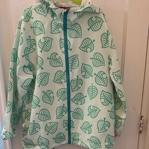 Nintendo Animal Crossing Green Leaf Print Kids windbreaker
